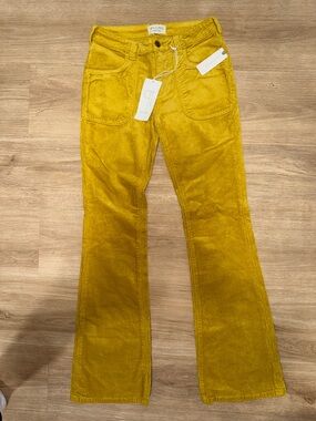 Pilcro by Anthropologie Yellow poppy Corduroy Flare Jeans